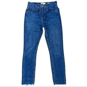 RE/DONE • Originals 2016 High Rise Slim Leg Rigid Cotton Jeans Mid Blue Wash 26